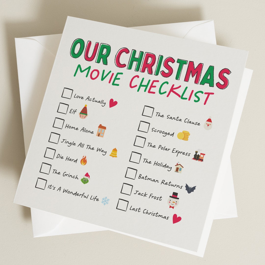 Christmas Movie Advent Christmas Card, Funny Personalised Christmas
