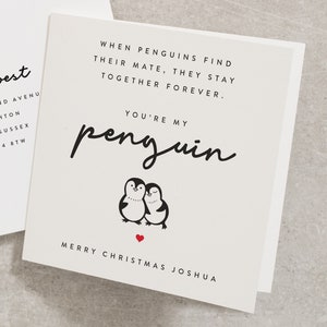 Personalised Penguin Christmas Card For Boyfriend, Girlfriend, Husband, Wife, Partner, Romantic Christmas Card, You're My Penguin CC508