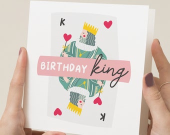 Boyfriend Birthday Card, Birthday Card For Him, Boyfriend Birthday Gift, For Husband, Cute Card For Him, Birthday King