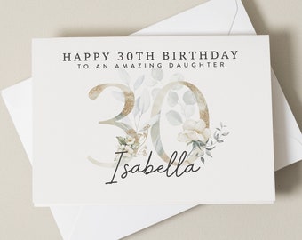 Personalised 30th Birthday Card For Daughter, Thirtieth Birthday Card For Her, 30th Birthday Card, Daughter 30th Birthday Gift For, Woman