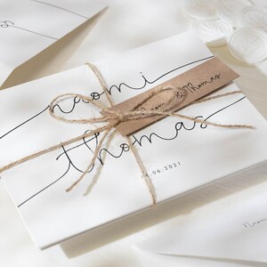 Rustic Wedding Invitation Set with Twine, Concertina Wedding Invitations with Personalised Tags, Woodland Wedding Invitation 'Naomi' SAMPLE