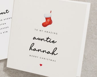 Auntie Christmas Card, Personalised Christmas Card For Auntie, Christmas Auntie Card, Cute Christmas Auntie Card CC453
