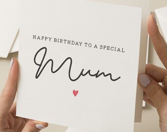 Birthday Card For Mum, Special Mum Birthday Card, Special Birthday Card For Mummy, Happy Birthday Mum, Birthday Mum Gift, Simple Card To Mum