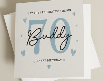 Personalised 70th Birthday Card, For Dad, Grandad 70th Birthday Card, 70th Birthday Card For Uncle, 70th Birthday Gift For Him, Seventy