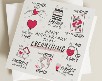 Anniversary Card For Husband, Anniversary Gift For Boyfriend, Romantic Card For Wife, Girlfriend Anniversary Card, Anniversary Gift For Him