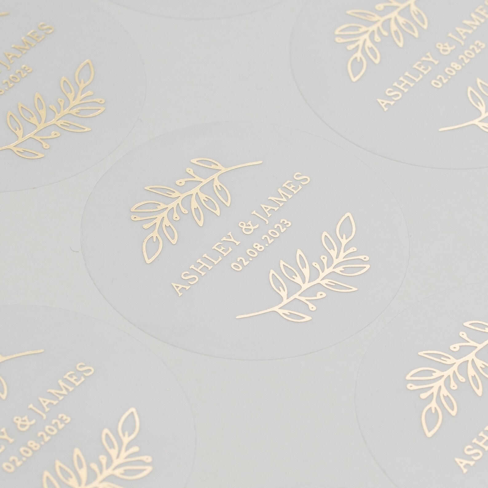 Personalised Wedding Envelope Seals Real Foil Leaf Stickers Etsy UK