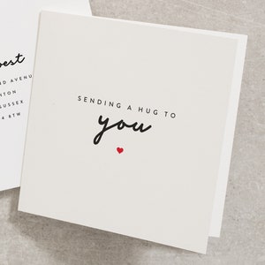 Sending A Hug To You Card, Thinking of You Card, Long Distance Card, Hug Card For Family or Friends, Friendship Card, Missing You TH016