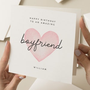 Personalised Boyfriend Birthday Card, Birthday Card For Boyfriend, Happy Birthday Card For Him, Boyfriend Birthday Card