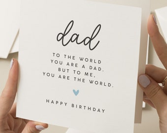 Birthday Card For Dad, Dad Birthday Card, Happy Birthday To A Special Dad, Birthday Card For Him, From Daughter, Dad Birthday Gift, From Son