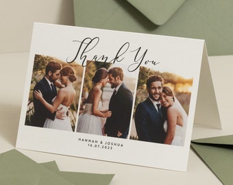 Wedding Thank You Cards, Thank You Wedding Pack, Simple Thank You Card, Wedding Thank You Cards With Photo, Thank You With Envelopes