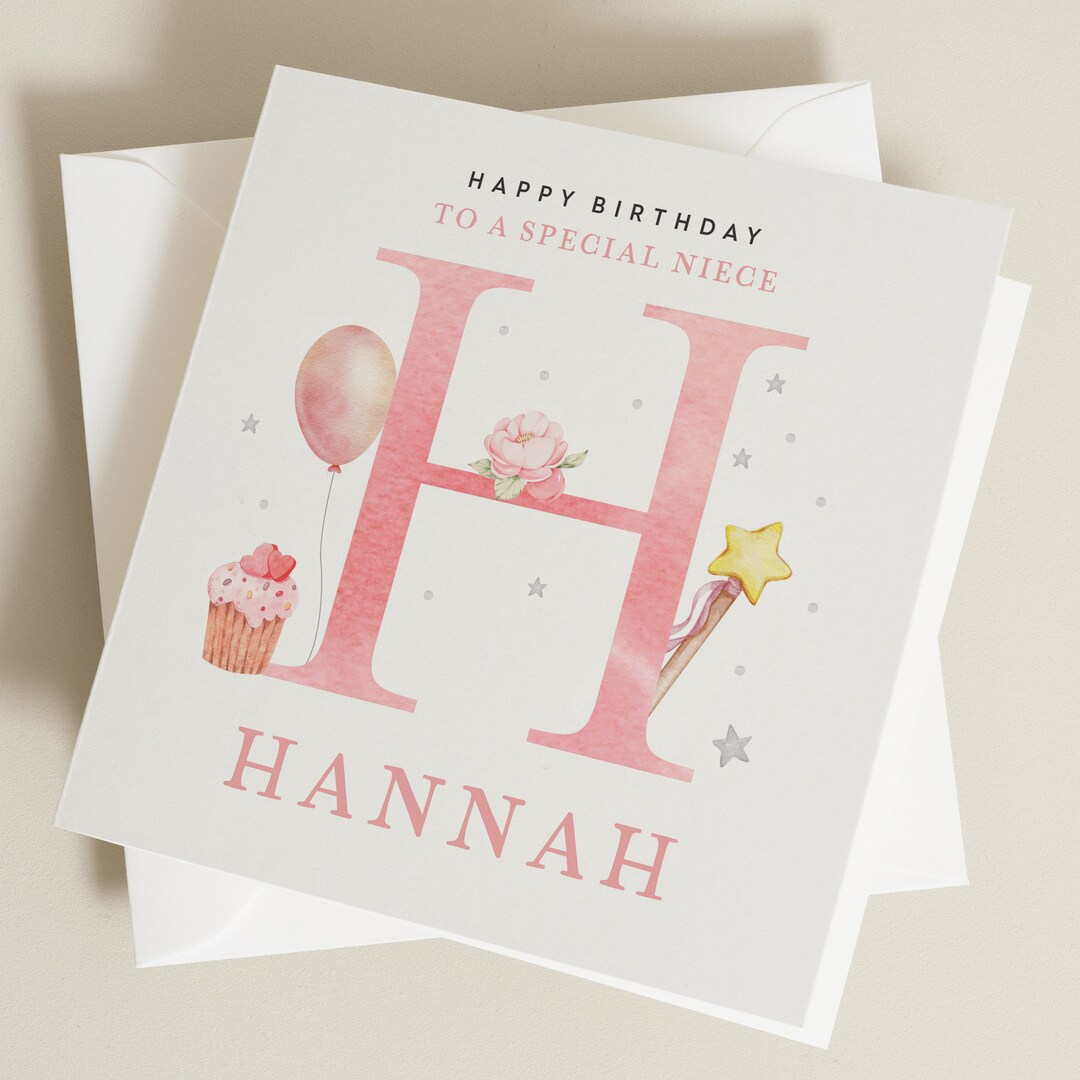 Niece Birthday Card, Personalised Birthday Card for Niece, Cute ...