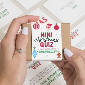 Christmas Mini Quiz, Christmas Stocking Filler, Family Christmas Quiz, Christmas Advent Game, Christmas Eve Gift, Christmas Table Present image 1