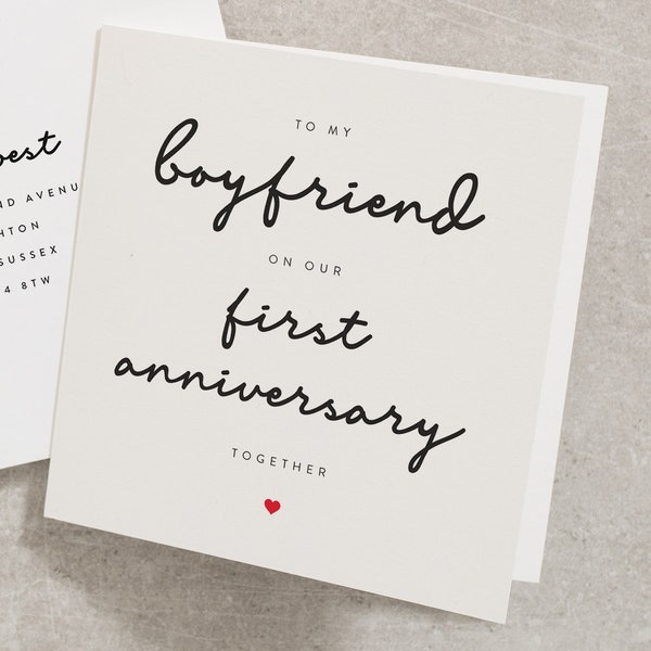 Anniversary Card for Boyfriend - Etsy UK