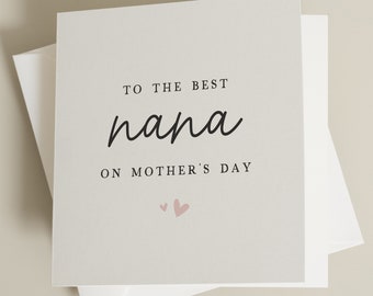 Nana Muttertagskarte, personalisierte Muttertagskarte Nan, Oma Muttertagskarte, Karte für Großeltern, Muttertagskarte für Kindermädchen, Nan