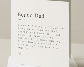 Bonus Dad Definition, Step Dad Fathers Day Card, Best Bonus Dad, Best Bonus Dad Fathers Day Gift, Fathers Day Card From Step Kid, Cute Gift