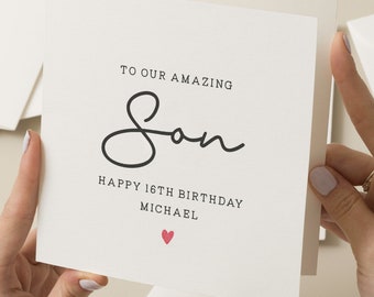 Son 16th Birthday Card, 16th Birthday Card For Son, 16th Birthday Gift For Son, 16th Birthday Gift For Him, Milestone Birthday, Sixteenth