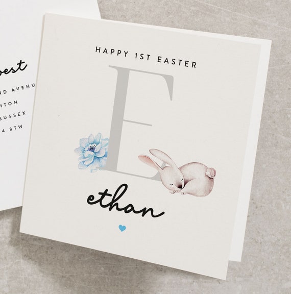 Personalised First Easter Card For Baby Cute Easter Card For Etsy