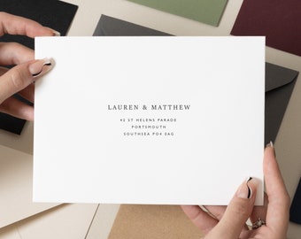 Bright White Envelopes C6, 5x7 or C5 Printed Envelopes, Pristine White Invitation or RSVP Envelopes Colorplan, Printing Guest Addressing