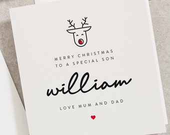 Christmas Card For Son, Xmas Card For Son, Merry Christmas To A Special Son, Personalised Christmas Card CC127