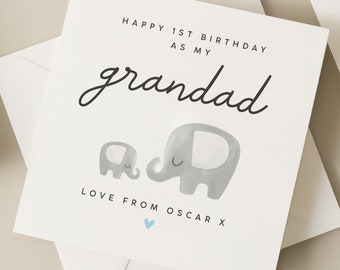 Birthday Card for Grandad, 1st Birthday As My Grandad Card, Special Birthday Card For Grandpa, Card From Grandson, Granddaughter