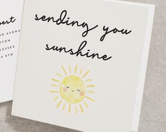 Sending You Sunshine Get Well Soon Card, Wishing You A Speedy Recovery Get Well Soon Card, Sending Best Wishes On Your Recovery Card GW005