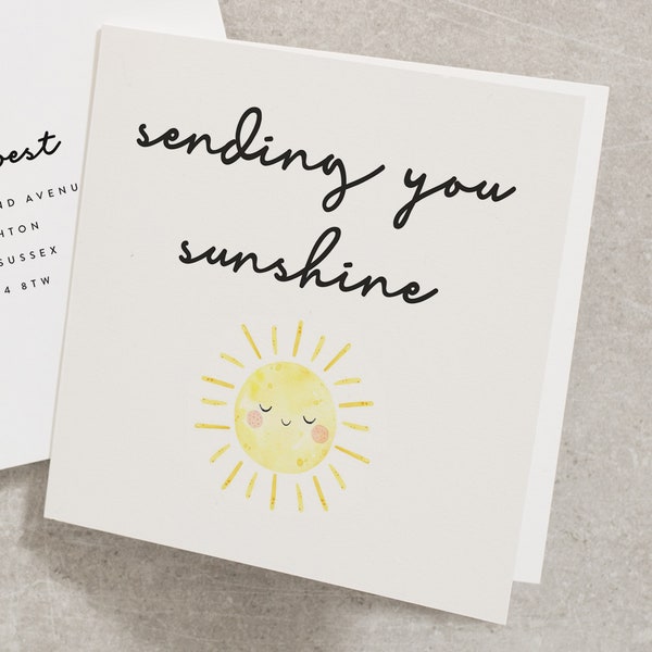 Sending You Sunshine Get Well Soon Card, Wishing You A Speedy Recovery Get Well Soon Card, Sending Best Wishes On Your Recovery Card GW005