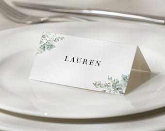 Botanical Place Setting, Greenery Place Card, Minimalist Place Card For Wedding, Wedding Place Name Cards, Guest Name Placecards 'Natalie'