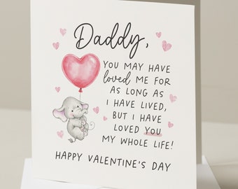 Daddy Poem Valentine Day Card, Valentines Card For Daddy, Baby First Valentines Day Card To Daddy, Newborn To Daddy, Dad Valentine Card