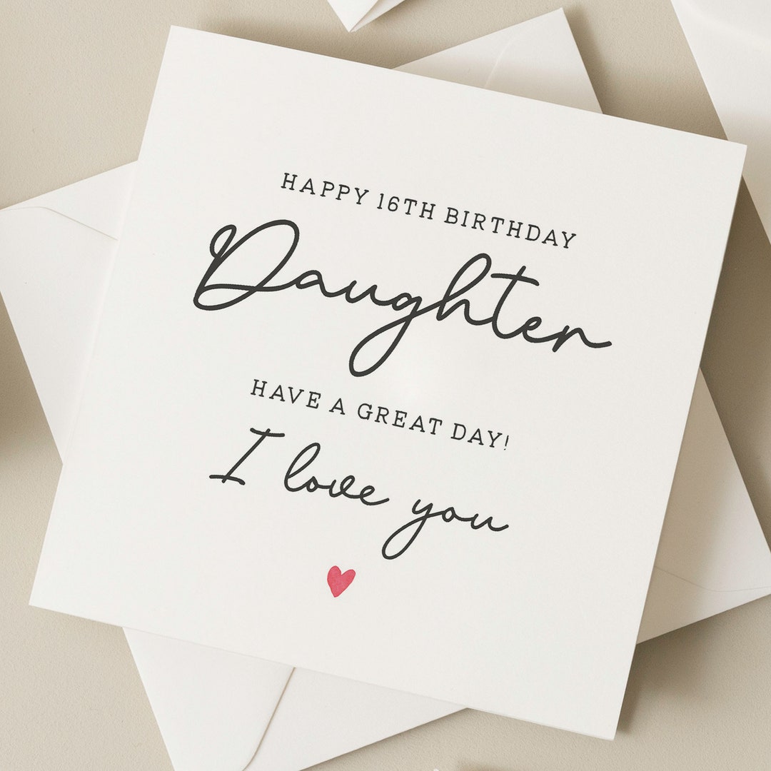 Birthday Card for Daughter, 16th Birthday Gift for Daughter, 16th ...