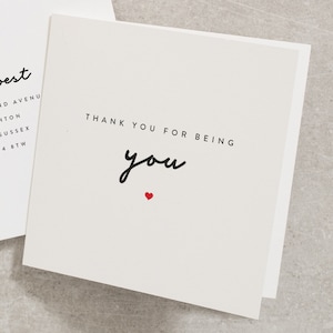 Best Friend Thank You Card, Thank You For Being You, For Best Friend, Bestie Card, Kind Note Card, Kindness Card, Positivity Card TY006