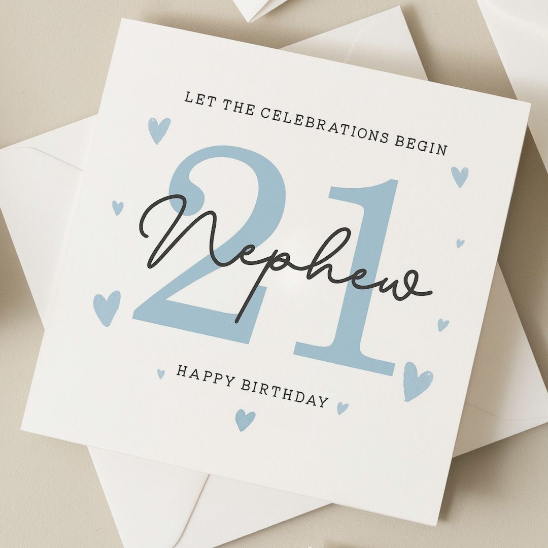 Birthday Nephew Card, 21st Birthday Card for Nephew, Nephew 21st ...
