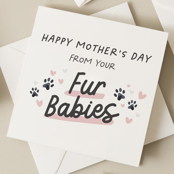 Tarjeta linda del día de las madres de la momia del perro, tarjeta del día de las madres para la mamá del perro, tarjeta del día de las madres de la mamá del perro, tarjeta del día de las madres del bebé de la piel, tarjeta del día de las madres