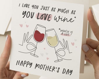 Mothers Day Card For Mum, Wine Lover Mother's Day Card, Mothers Day Wine Card, Cute Mothers Day Card, Funny Mother's Day Card To Mum, Gift