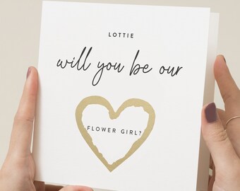 Flower Girl Proposal Scratch Card, Personalised Will You Be My Flower Girl, Scratch Off Wedding Card, Cute Flower Girl Card, For Niece