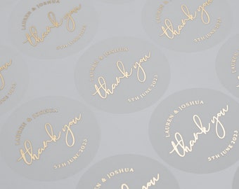 Stickers de remerciement de mariage pour enveloppes, personnalisés avec des noms, Stickers cadeaux de mariage, Sceaux pour cartes de remerciement de mariage, 37 mm ST035