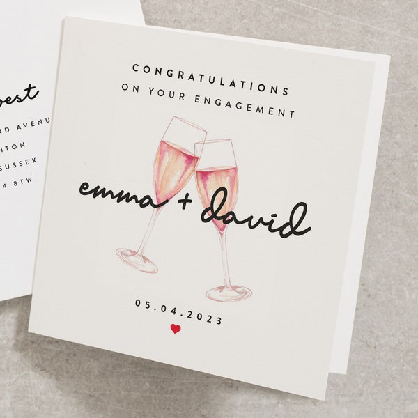 Personalised Engagement Card, Congratulations On Your Engagement Card, Customised Engagement Card For The Future Mr and Mrs EN034