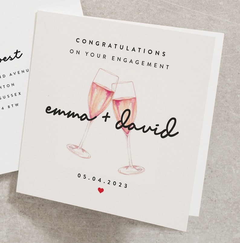 Personalised Engagement Card, Congratulations On Your Engagement Card, Customised Engagement Card For The Future Mr and Mrs EN034 image 1