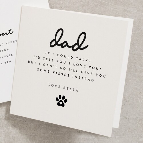 Fathers Day Card From Dog Dad Card Funny Card From Dog Etsy