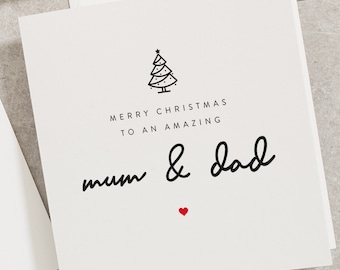 Christmas Card For Mum And Dad, Merry Christmas To An Amazing Mum And Dad, Christmas Card For Parents CC027