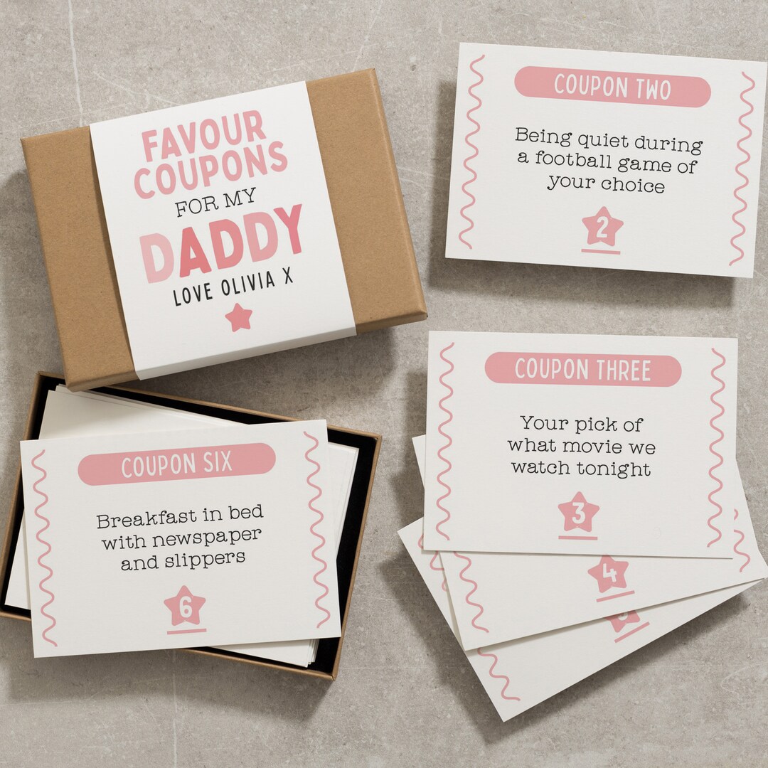 Personalised Birthday Gift Box Dad Favour Coupons Dad Gift Etsy UK