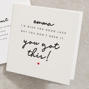 Personalised Good Luck On Your New Interview Card, Best of Luck On Your New Job Card, You Got This Card, The Next Chapter Card GL029