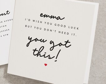 Personalised Good Luck On Your New Interview Card, Best of Luck On Your New Job Card, You Got This Card, The Next Chapter Card GL029