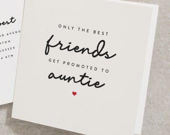 Voy a tener una tarjeta de embarazo de bebé, tarjeta de anuncio de embarazo sorpresa, los mejores amigos son ascendidos a tarjetas de embarazo de tía PG021