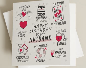 Husband Birthday Card, Card For Husband Birthday, To Husband, Man Birthday Gift For Him, Happy Birthday Husband, Card For Him, Birthday Gift