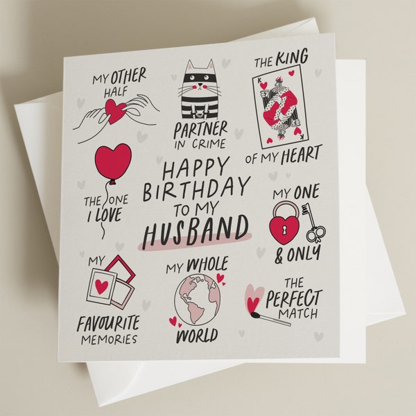 Husband Birthday Card, Card For Husband Birthday, To Husband, Man Birthday Gift For Him, Happy Birthday Husband, Card For Him, Birthday Gift