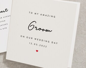 Wedding Day Card, Groom Wedding Day Card, Personalised Wedding Day Card, Happy Wedding Day Card, Wedding Card, Congratulations Card WD005