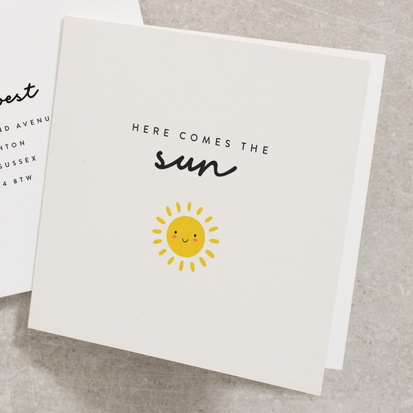 Here Comes The Sun Card, Cute Sending You Sunshine Card, Get Well Soon Card, Thinking of You Card, Sending Love Card, Miss You Card TH050