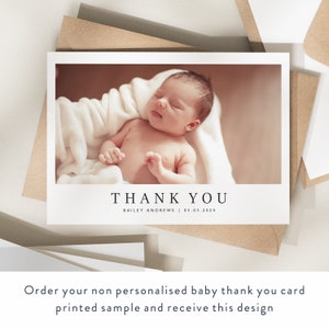 New Baby Thank You Cards, Personalised New Baby Thank You Cards, Thank You Postcard, Simple Baby Thank You, Baby Thank You Cards Photo image 3