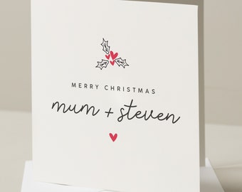 Mum and Step Dad Christmas Card, Christmas Card for Mum and Step-Dad, Christmas Card for Step Parents, Christmas Card to my Stepdad, Xmas