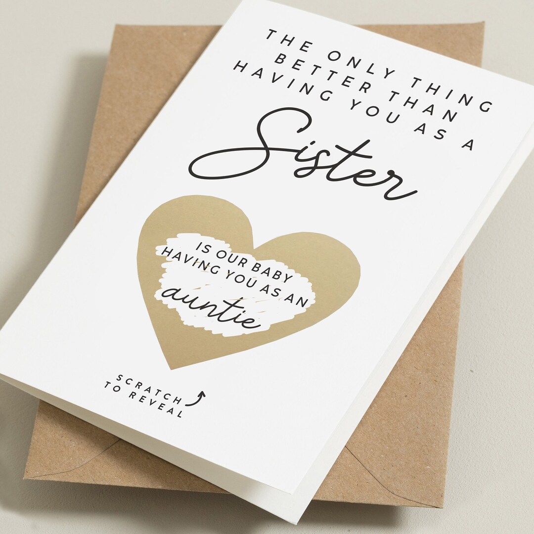 Pregnancy Announcement Scratch Card for Sister, You're Going to Be an